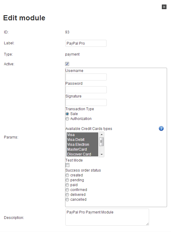 PayPal PRO Payment Gateway