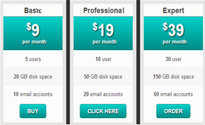 Responsive pricing template