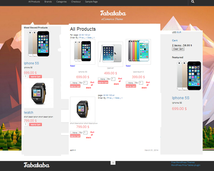 TabaTaba responsive free WordPress theme